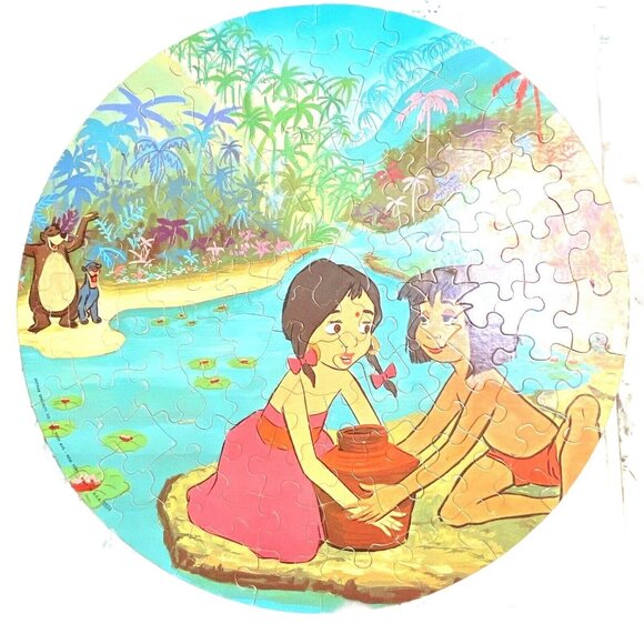 Jaymar Walt Disney JUNGLE BOOK Round Jigsaw Puzzle Lot of 2 - Picture 3 of 12
